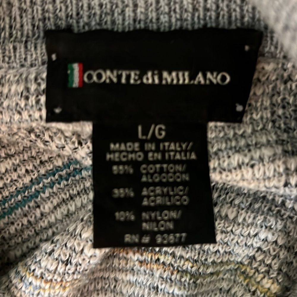 CONTE di MILANO Vintage Multicolor Quarter Zip Sweater - Picture 4 of 4